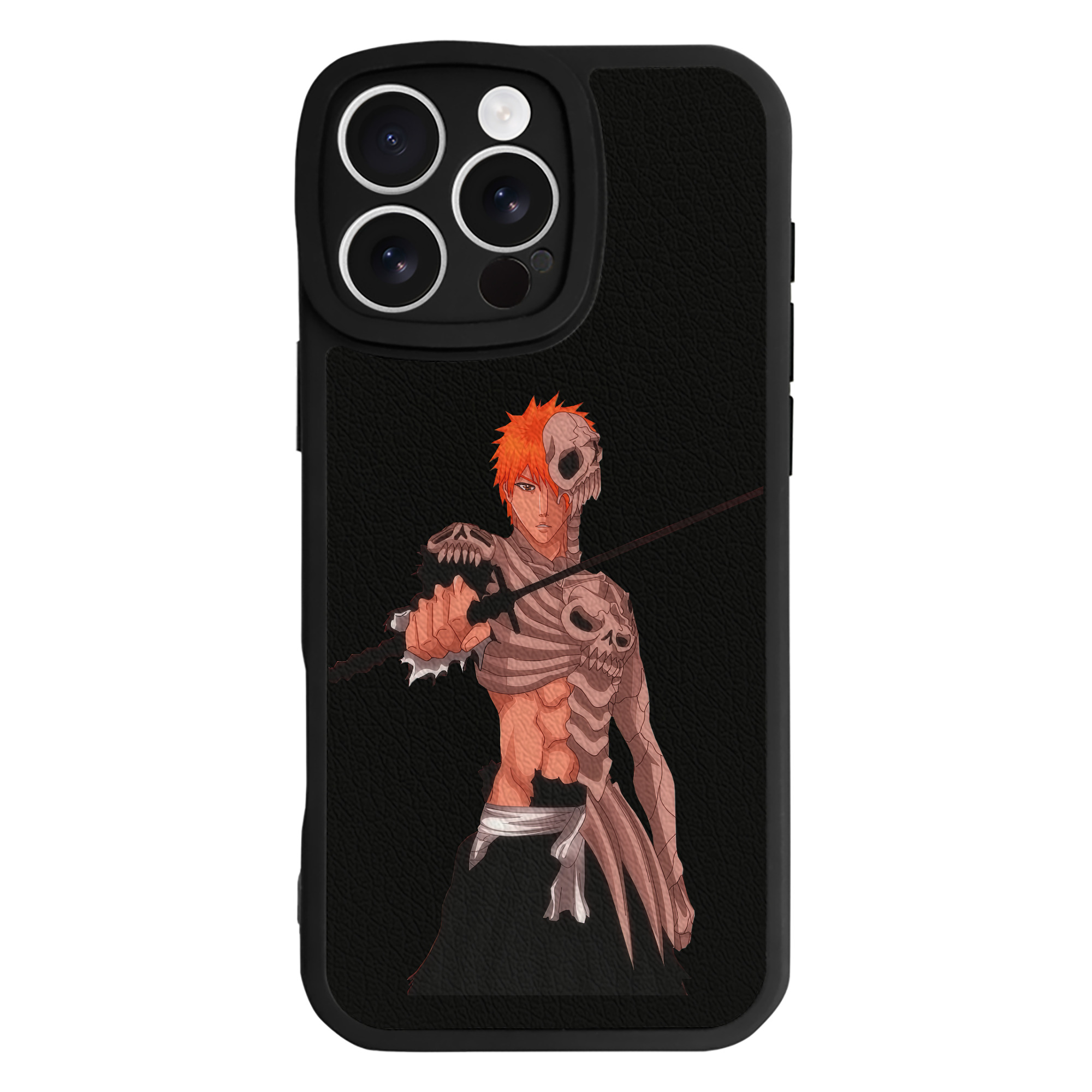 ブリーチ 黒崎一護（くろさき いちご）BLEACH Kurosaki Ichigo 【iPhone 16シリーズ対応】シリコンスマホケース（レザー調） 材質：シリコン
